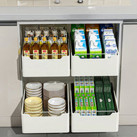 Tiroir de cuisine extensible Garvee, organisateur de cuisine extensible, sans perçage, blanc, 25 cm L x 43 cm P x 14 cm H
