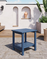 Garvee Table d’Appoint Adirondack 2 Niveaux en HDPE Résistant aux Intempéries pour Jardin, Terrasse et Balcon, Bleu Marine - Bleu marine