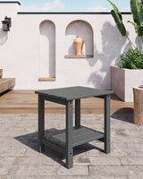 Garvee Table d’Appoint Adirondack 2 Niveaux en HDPE Résistant aux Intempéries pour Jardin, Terrasse et Balcon, Gris - Gris