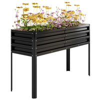 Potager surélevé galvanisé Garvee avec pieds, arrosage automatique, acier inoxydable, modulaire, 127 x 43 x 81 cm, noir, pour jardin et terrasse