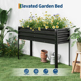 Potager surélevé galvanisé Garvee avec pieds, arrosage automatique, acier inoxydable, modulaire, 127 x 43 x 81 cm, noir, pour jardin et terrasse