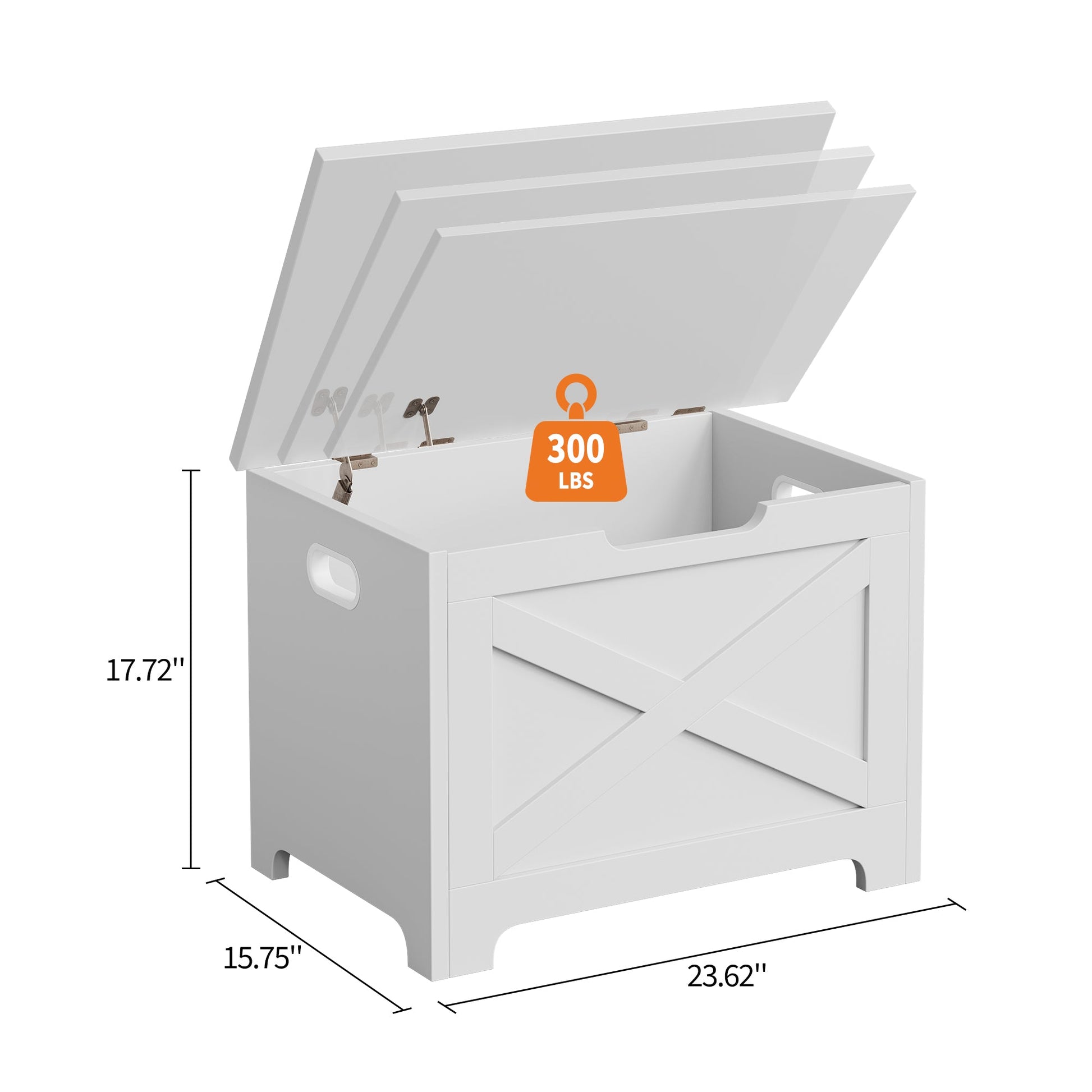 Banc de rangement en bois Garvee 60 cm avec verrou de sécurité, grande capacité, robuste pour salon et chambre, marron