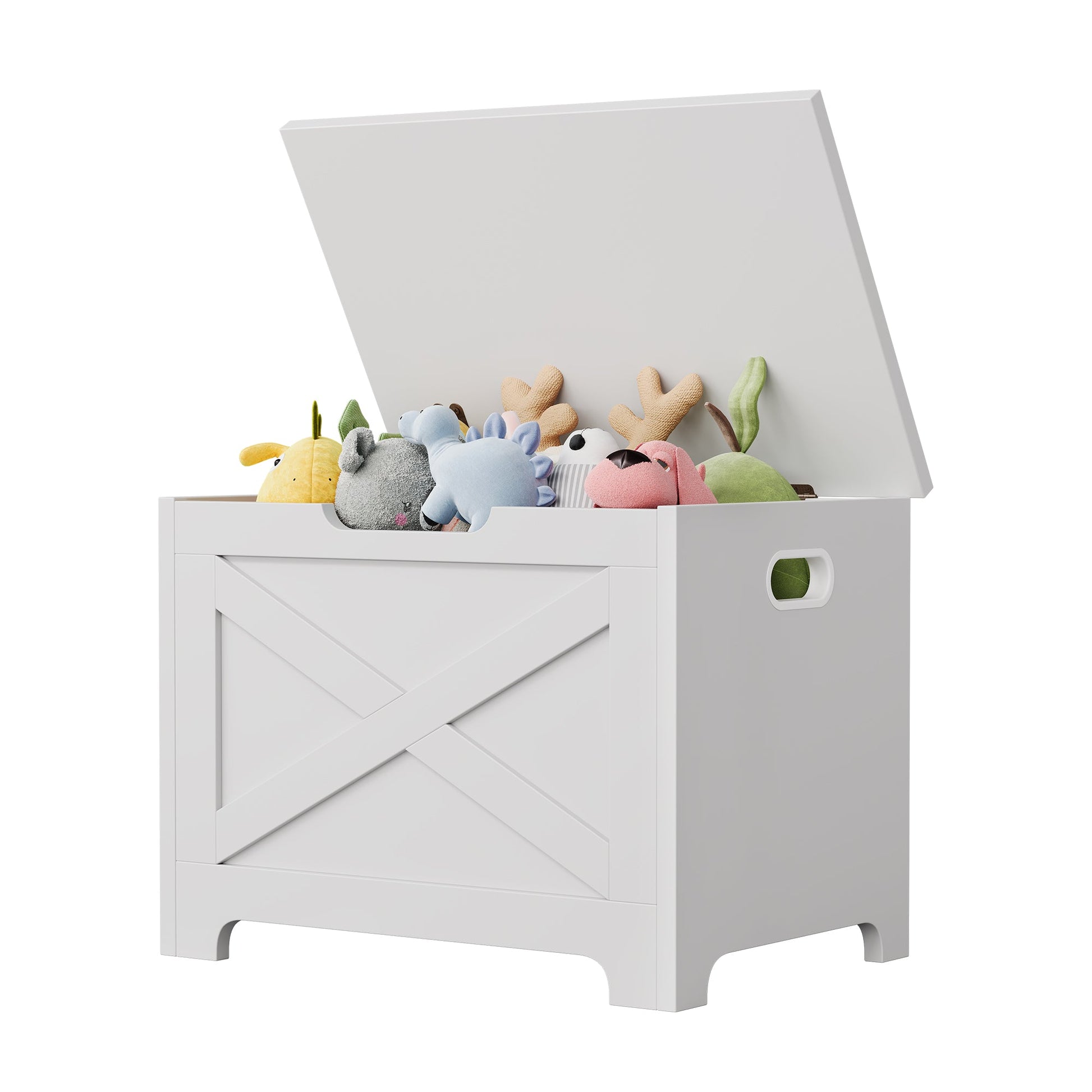 Banc de rangement en bois Garvee 60 cm avec verrou de sécurité, grande capacité, robuste pour salon et chambre, marron