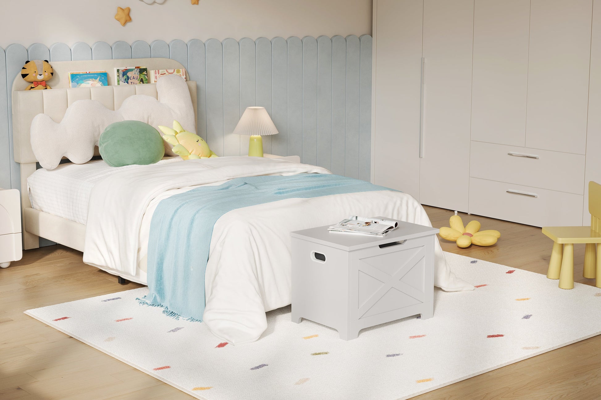 Banc de rangement en bois Garvee 60 cm avec verrou de sécurité, grande capacité, robuste pour salon et chambre, marron
