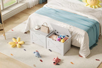 Banc de rangement en bois Garvee 60 cm avec verrou de sécurité, grande capacité, robuste pour salon et chambre, marron