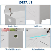 Banc de rangement en bois Garvee 100 cm (39,4 po) avec charnières de sécurité, grande capacité, pour salon et chambre, stable et polyvalent, marron