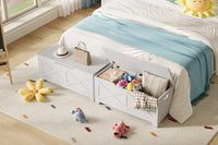 Banc de rangement en bois Garvee 100 cm (39,4 po) avec charnières de sécurité, grande capacité, pour salon et chambre, stable et polyvalent, marron