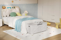 Banc de rangement en bois Garvee 100 cm (39,4 po) avec charnières de sécurité, grande capacité, pour salon et chambre, stable et polyvalent, marron