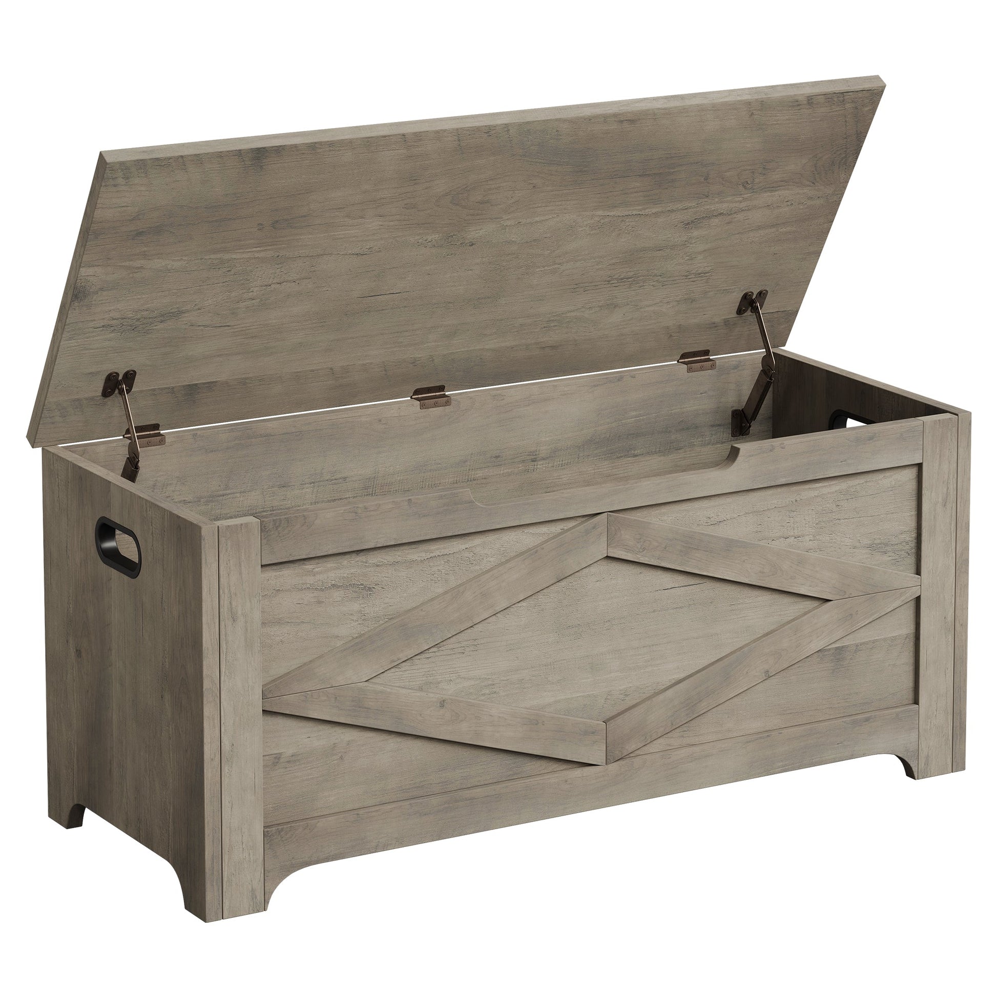 Banc de rangement en bois Garvee 39,4 po avec charnières de sécurité, grande capacité, pour salon et chambre, robuste et polyvalent