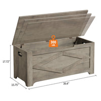 Banc de rangement en bois Garvee 39,4 po avec charnières de sécurité, grande capacité, pour salon et chambre, robuste et polyvalent