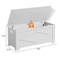 Banc de rangement Garvee 100 cm avec charnières de sécurité, grand coffre en bois pour salon et chambre, robuste et polyvalent, marron