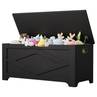 Banc de rangement en bois Garvee 100 cm (39,4 po) avec charnières de sécurité, grande capacité, salon et chambre, robuste et polyvalent, marron