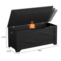 Banc de rangement en bois Garvee 100 cm (39,4 po) avec charnières de sécurité, grande capacité, salon et chambre, robuste et polyvalent, marron