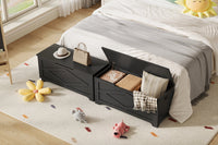 Banc de rangement en bois Garvee 100 cm (39,4 po) avec charnières de sécurité, grande capacité, salon et chambre, robuste et polyvalent, marron