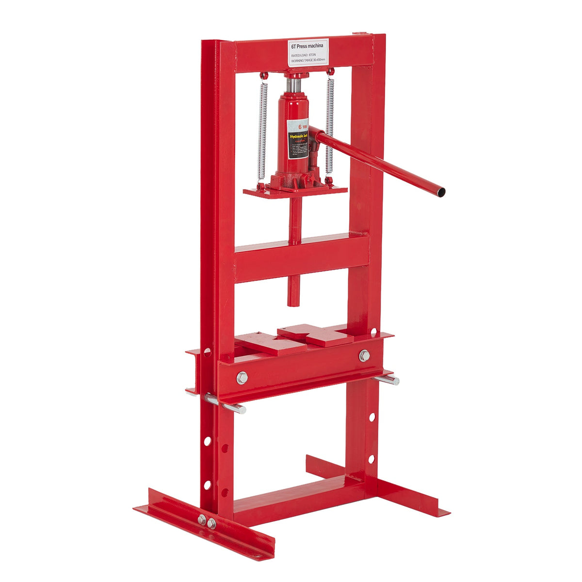 Presse hydraulique Garvee 6 tonnes, cadre en H, table réglable, acier au carbone revêtu de poudre, pour atelier et garage