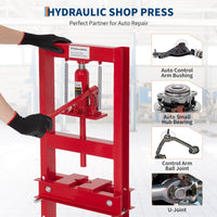 Presse hydraulique Garvee 6 tonnes, cadre en H, table réglable, acier au carbone revêtu de poudre, pour atelier et garage