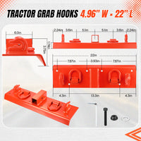 Garvee Crochet de préhension pour tracteur, attelage 5 cm, capacité 2132 kg, acier antirouille, pour godets et chargeurs, orange