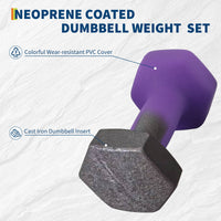 Ensemble d'haltères Garvee en néoprène 3+5+8 lbs, revêtement PVC antidérapant, forme hexagonale, pour les entraînements à domicile