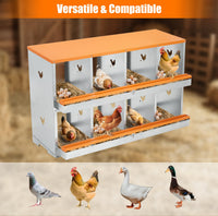 Nichoirs Garvee pour poules, 8 compartiments, en métal galvanisé, avec ventilation, pour poulailler et poules pondeuses