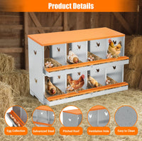 Nichoirs Garvee pour poules, 8 compartiments, en métal galvanisé, avec ventilation, pour poulailler et poules pondeuses