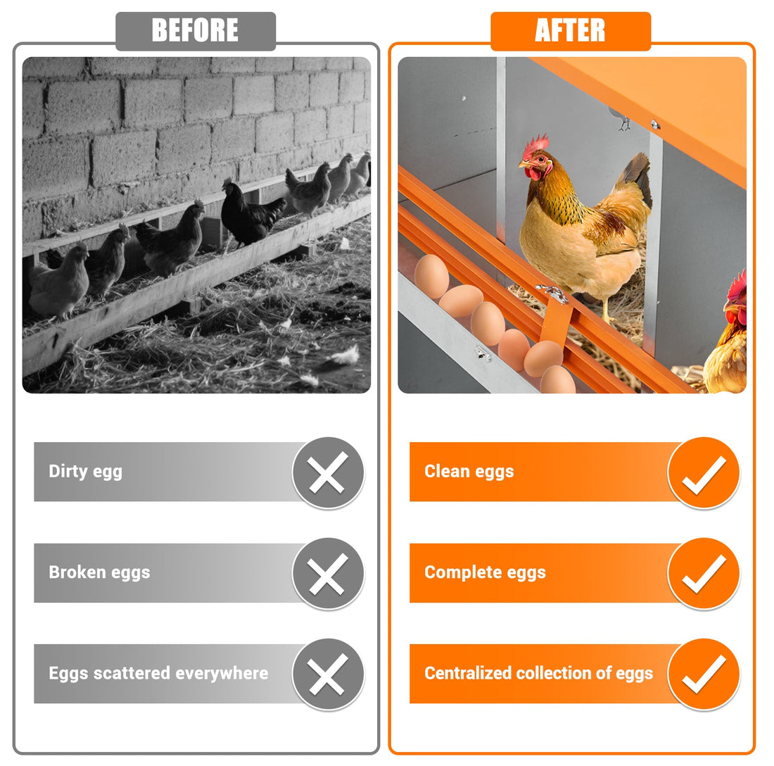 Nichoirs Garvee pour poules, 8 compartiments, en métal galvanisé, avec ventilation, pour poulailler et poules pondeuses