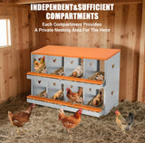 Garvee Nichoirs pour poules, 8 compartiments, en métal galvanisé, avec ventilation, pour poulailler et poules pondeuses - Orange | 8 compartiments