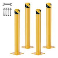 Boules de sécurité robustes en acier Garvee, 107 cm (42 pouces), acier de 3 mm, bande réfléchissante, amovibles, diamètre de 11,4 cm (4,5 pouces), boulon d'ancrage, stationnement et rangement