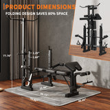 Banc de musculation Garvee 7 en 1 avec extension et flexion des jambes pour la musculation à domicile, réglable et pliable, structure en acier 408 kg, noir