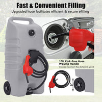 Garvee – Bidon de carburant de 53 L avec pompe, flexible de 3 m (10 ft), anti-fuite, en PEHD résistant aux UV, portable avec roues pour voitures et tondeuses à gazon