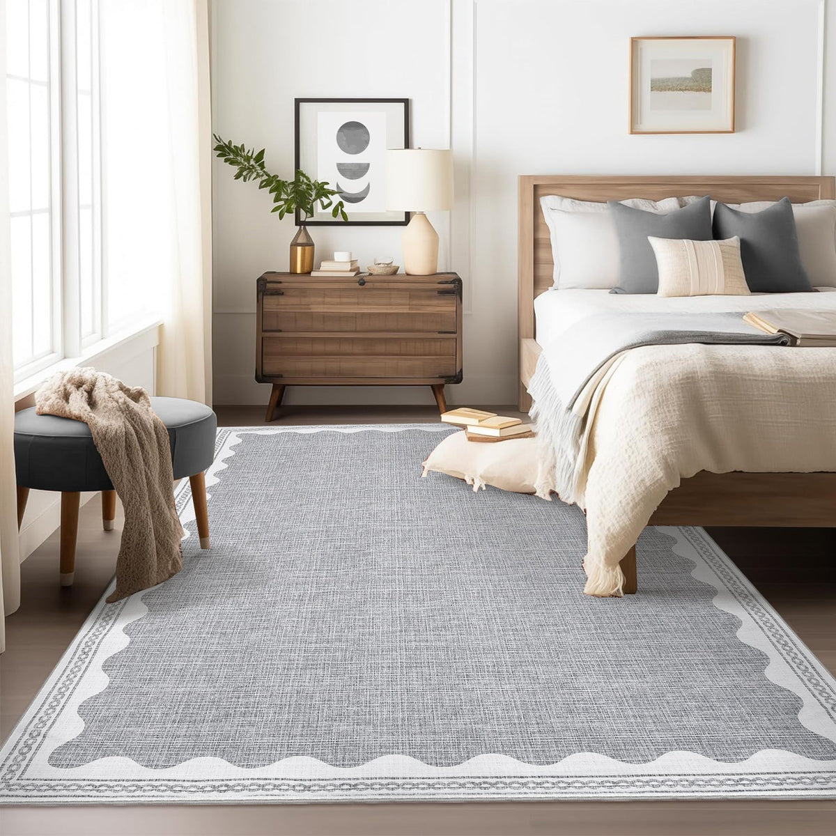 Tapis de chambre Garvee antidérapant 80 x 150 cm en TPR lavable pour chambre d'enfant ou salon