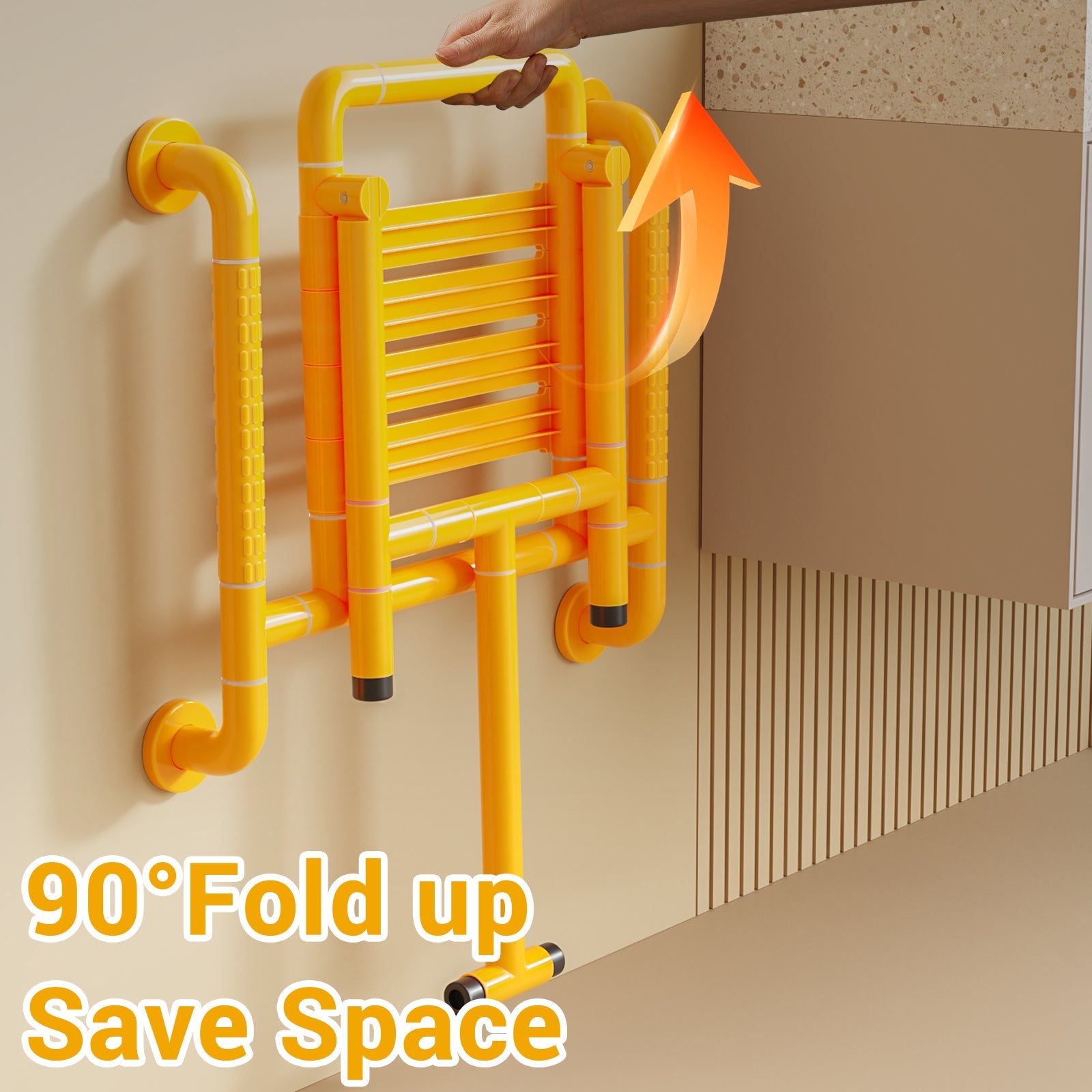 Siège de douche pliable Garvee, tabouret de douche mural, siège de douche pliant, chaise de bain, siège de douche gain de place, tabouret antidérapant pour seniors, enfants et personnes handicapées, supporte jusqu'à 150 kg