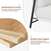Fauteuil d'appoint moderne Garvee Comfy Chair avec structure en métal et ressorts, revêtement en tissu doux au toucher, accoudoirs en bois et pieds réglables pour salon/chambre