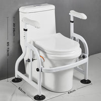 Aide à la verticalisation des toilettes Garvee – Barre d'appui réglable en hauteur 62 × 52 × 65–72 cm, cadre de support antidérapant