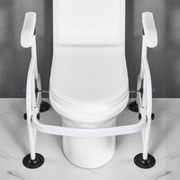 Aide à la verticalisation des toilettes Garvee – Barre d'appui réglable en hauteur 62 × 52 × 65–72 cm, cadre de support antidérapant