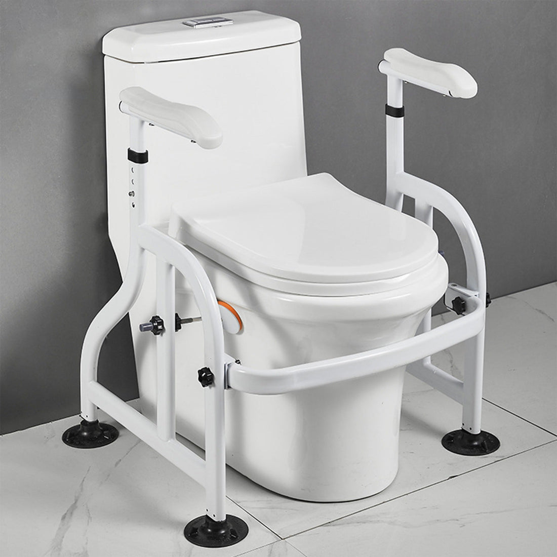 Garvee aide à la verticalisation des toilettes, Barre d'appui réglable en hauteur 62 × 52 × 65–72 cm, cadre de support antidérapant