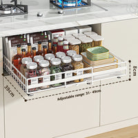 Organisateur de placard extensible Garvee avec 3 rails réglables, acier au carbone, pour cuisine et salle de bain, 31-49 cm, noir