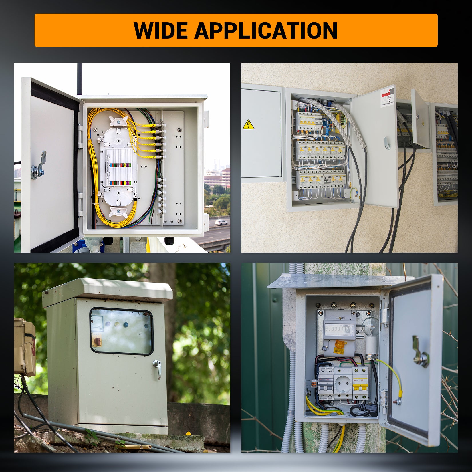 Boîte de jonction électrique Garvee NEMA 4x, boîtier en acier IP66 étanche aux intempéries avec plaque de montage pour l'industrie et la construction