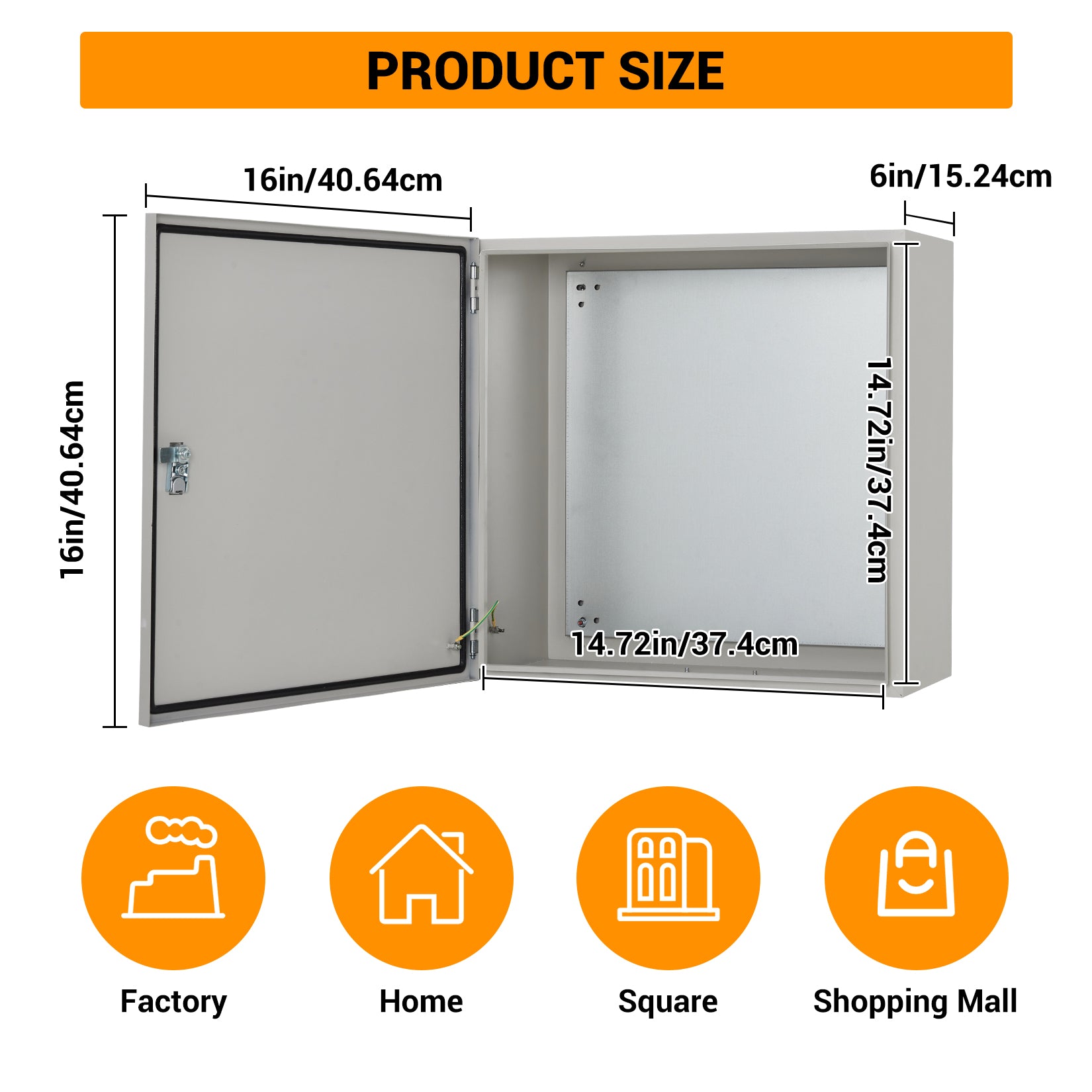 Boîte de jonction électrique Garvee NEMA 4x IP66, boîtier en acier avec plaque de montage, étanche aux intempéries pour applications intérieures/extérieures