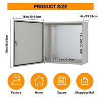Boîte de jonction électrique Garvee NEMA 4x IP66, boîtier en acier avec plaque de montage, étanche aux intempéries pour applications intérieures/extérieures