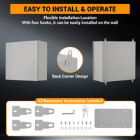 Boîte de jonction électrique Garvee NEMA 4x IP66, boîtier en acier avec plaque de montage, étanche aux intempéries pour applications intérieures/extérieures