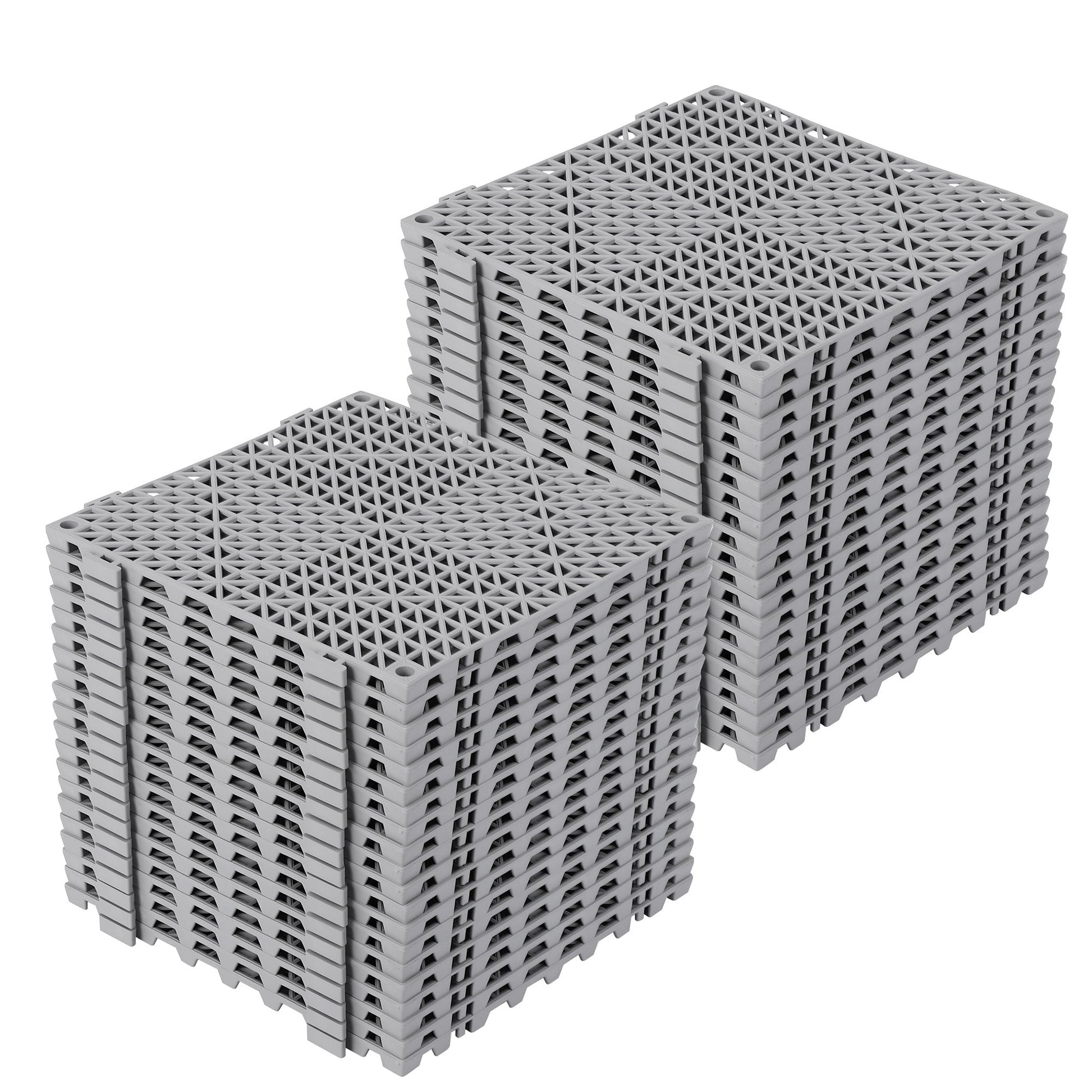 Tapis de drainage modulaires en PVC Garvee, ensemble de 50 pièces, 30 x 30 cm, antidérapants et résistants, pour garage, jardin et piscine, noirs.