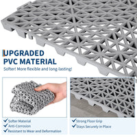 Tapis de drainage modulaires en PVC Garvee, ensemble de 50 pièces, 30 x 30 cm, antidérapants et résistants, pour garage, jardin et piscine, noirs.