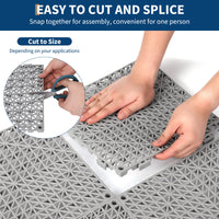 Tapis de drainage modulaires en PVC Garvee, ensemble de 50 pièces, 30 x 30 cm, antidérapants et résistants, pour garage, jardin et piscine, noirs.