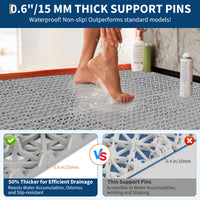 Tapis de drainage modulaires en PVC Garvee, ensemble de 50 pièces, 30 x 30 cm, antidérapants et résistants, pour garage, jardin et piscine, noirs.