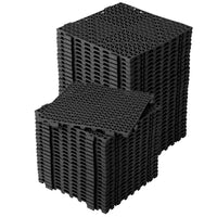Garvee Coussin modulaire emboîtable, 50 pièces, tapis de drainage en PVC noir 30 x 30 cm pour garage, jardin, piscine, extérieur, antidérapant et durable