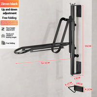 Support mural pour vélo Garvee en acier au carbone robuste, peu encombrant, réglable en hauteur, pliable, noir, idéal pour le garage