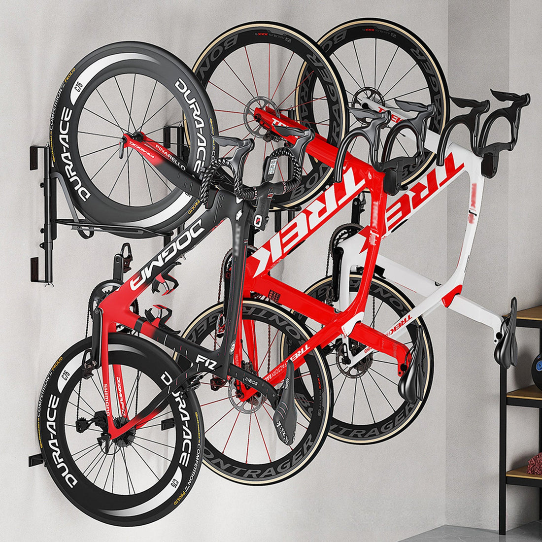Support mural pour vélo Garvee en acier au carbone robuste, peu encombrant, réglable en hauteur, pliable, noir, idéal pour le garage