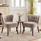 Garvee Fauteuils d'Appoint en Bois et Tissu Confort Ergonomique Structure Durable Pieds Antidérapants Salon et Chambre Taille Unique Gris - 