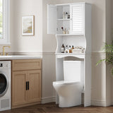 Meuble de rangement Garvee à suspendre au-dessus des toilettes, 3 niveaux avec étagères réglables, pour salles de bains, blanc, gain de place