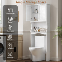 Meuble de rangement Garvee à suspendre au-dessus des toilettes, 3 niveaux avec étagères réglables, pour salles de bains, blanc, gain de place